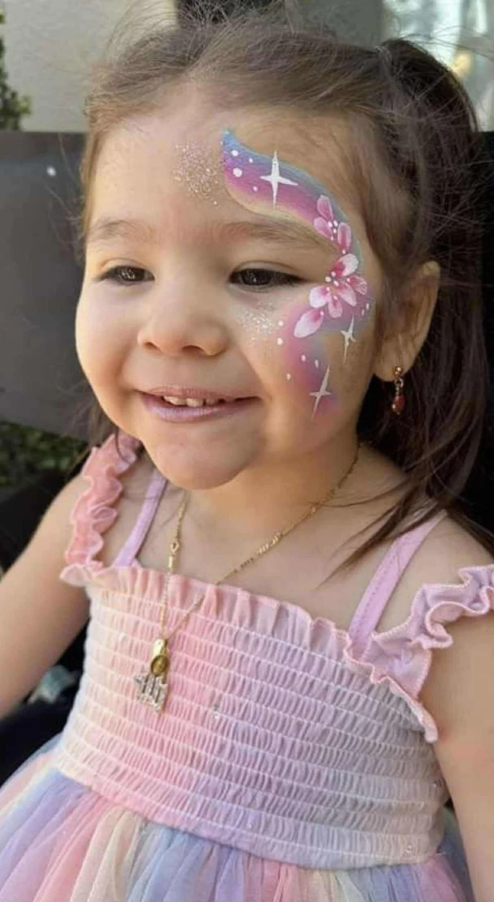 Professional Face Painting for Kids Birthday Parties in Dallas Fort Worth Houston Texas - Butterfly Flower Design by Poppin Partiez